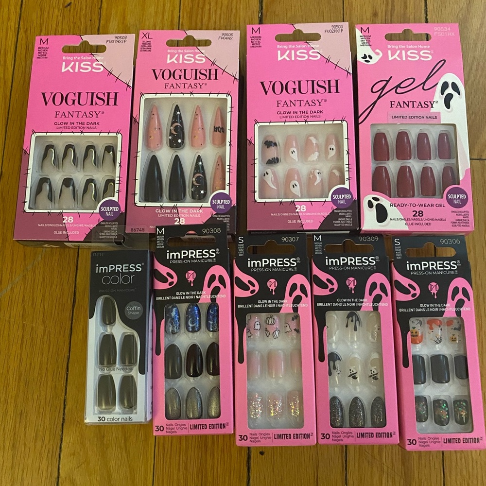 Kiss Voguish Fantasy and imPRESS Halloween Press On Nail Sets